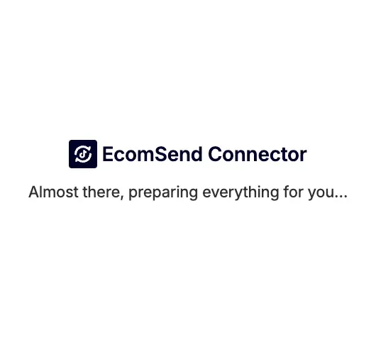 EcomSend Connector Splash screen